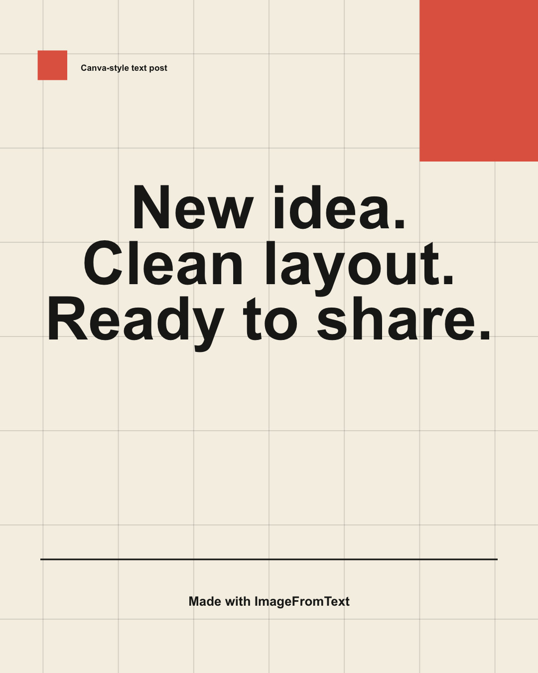 Minimal portrait text post made with a fast Canva alternative