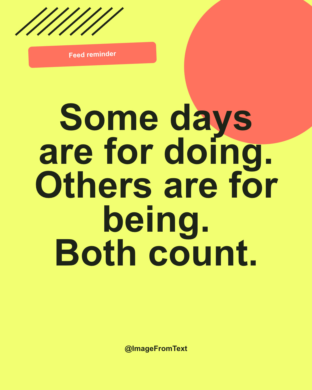 Bright portrait Instagram text post about rest and productivity