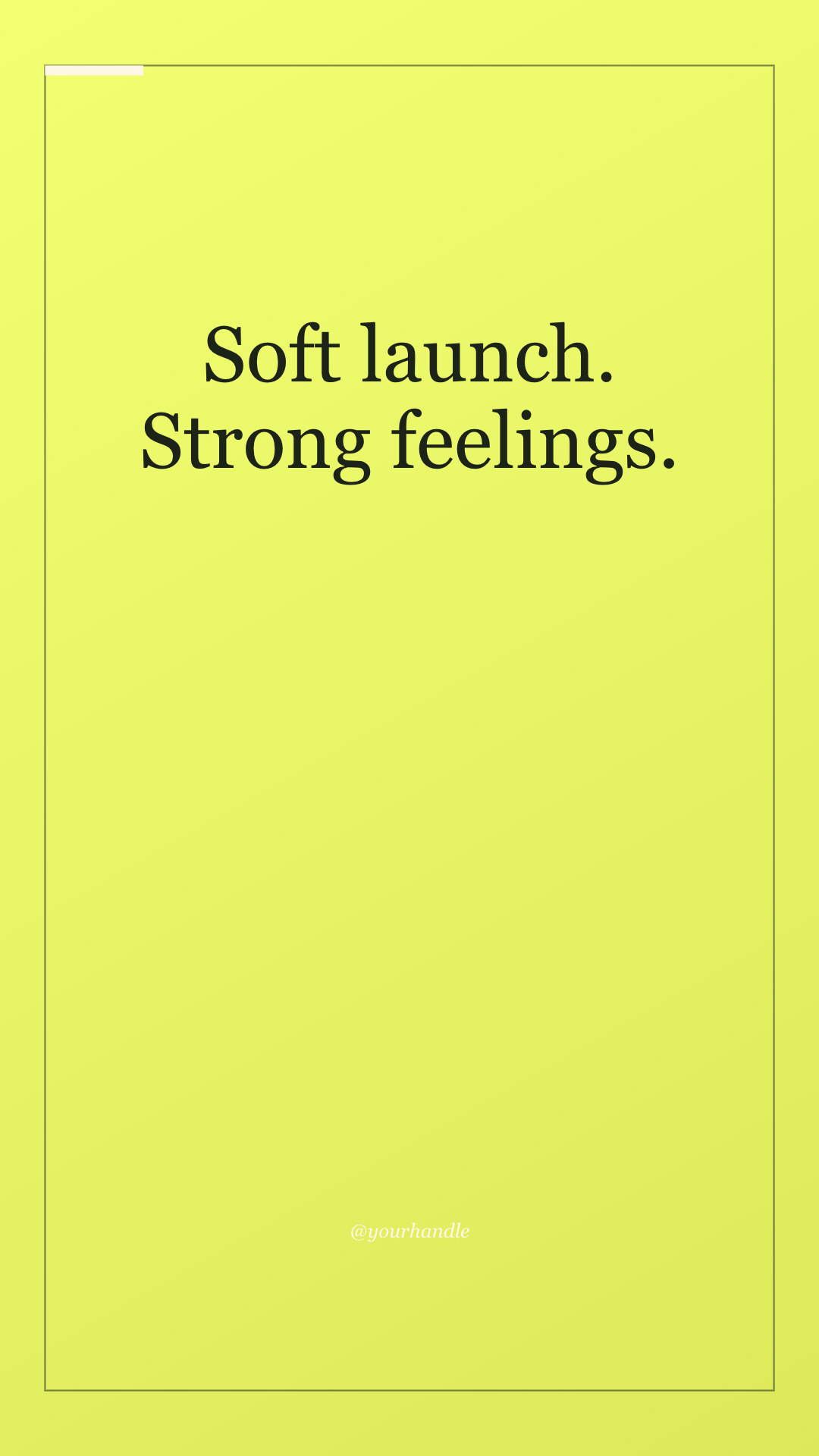 Dark full-screen Instagram Story statement with framed typography