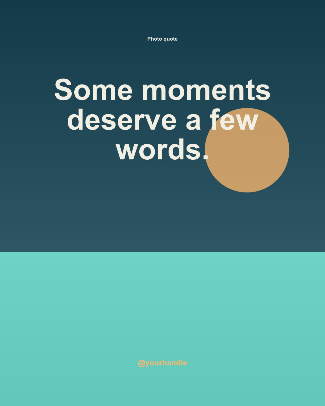 Square text-on-photo design with a calm message and image overlay