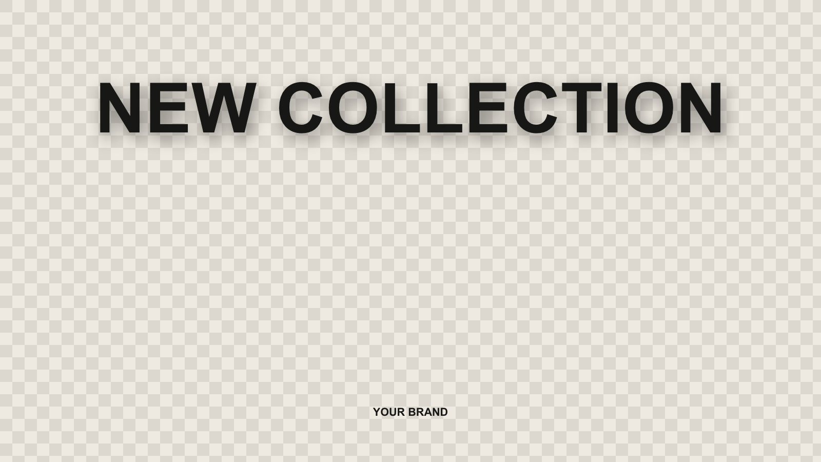Wide transparent brand text overlay for a product image