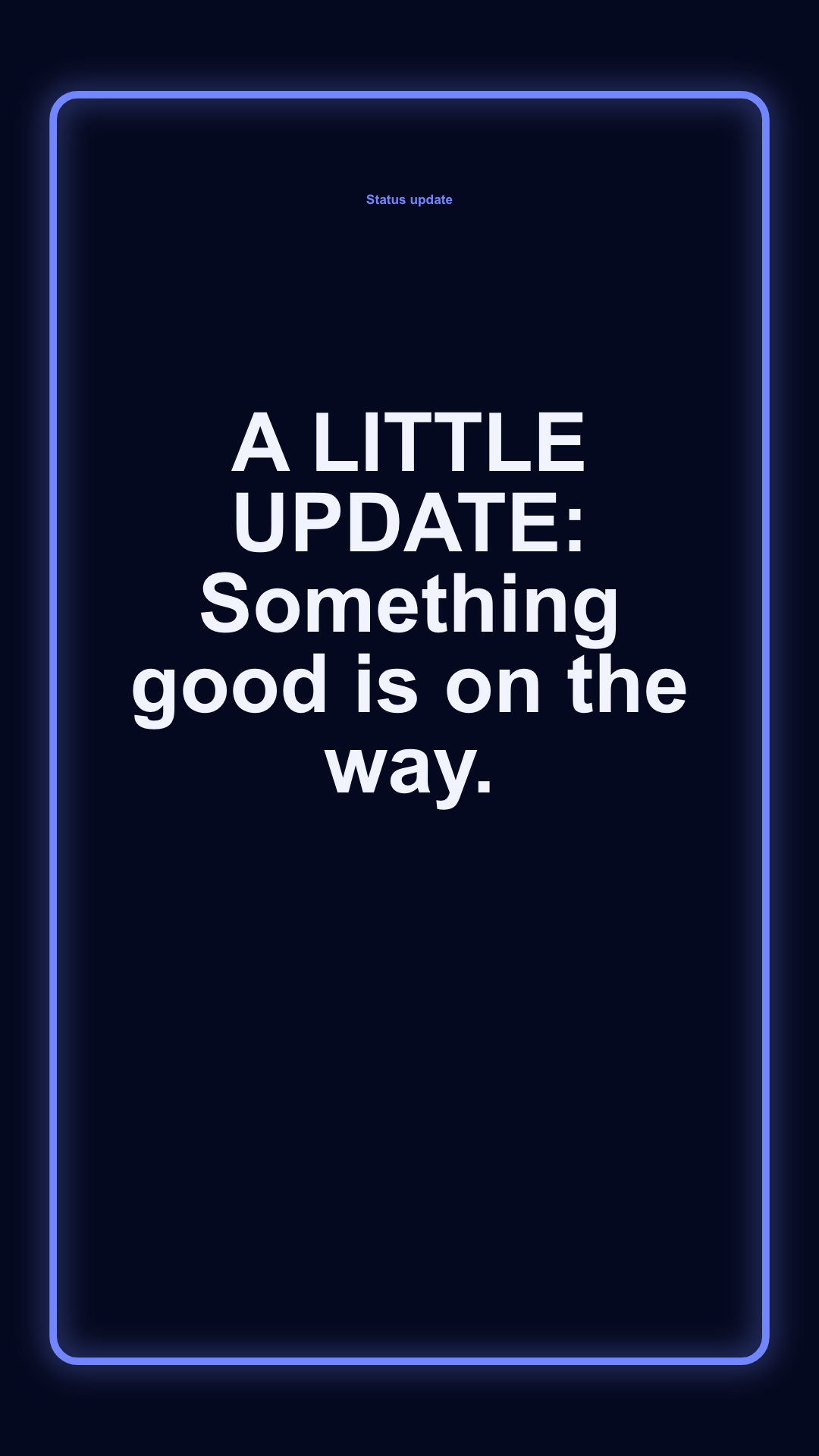 Vertical WhatsApp status graphic with a concise personal reminder